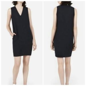 Everlane V-neck Japanese GoWeave Black Shift Dress - size 00